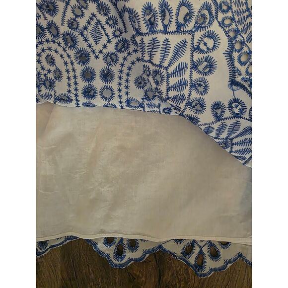 Lilly Pulitzer Lesley Bluefin Moroccan Off Shoulder Blouse Shirt L - 006094 - Picture 3 of 6